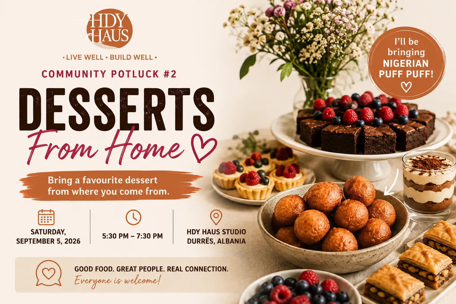 Desserts From Home: September Community Potluck