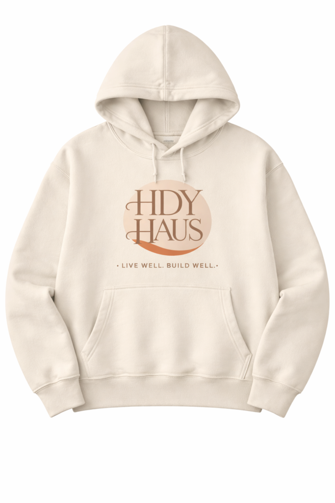 HDY Haus Signature Hoodie – Live Well Build Well Premium Heavyweight Hoodie