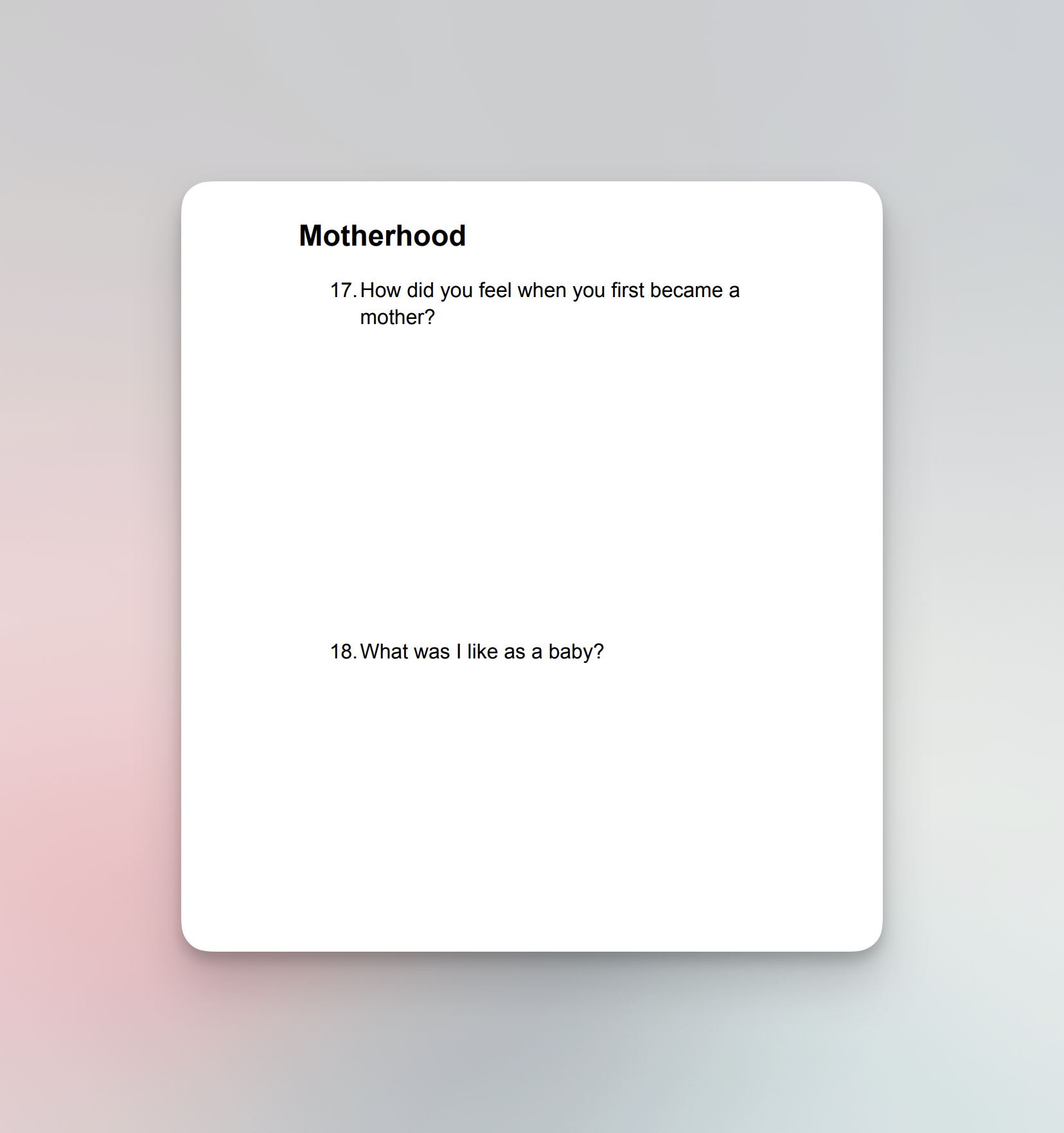 Tell Me Your Story, Mama - Book Preview 1