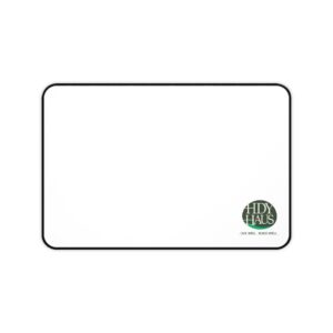 Minimalist White Desk Mat with 'HDY HAUS' Logo — Large Gaming & Office Mouse Pad